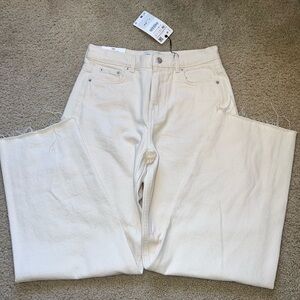 Zara Off-White Denim Pants